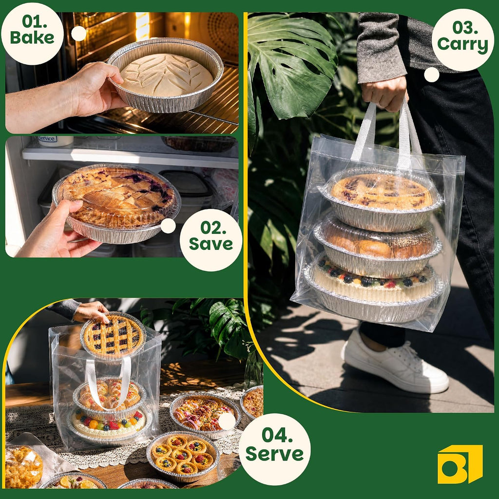 70-Pack, 9", 8" & 7" Mixed Sizes Round Aluminum Foil Pans with Lids