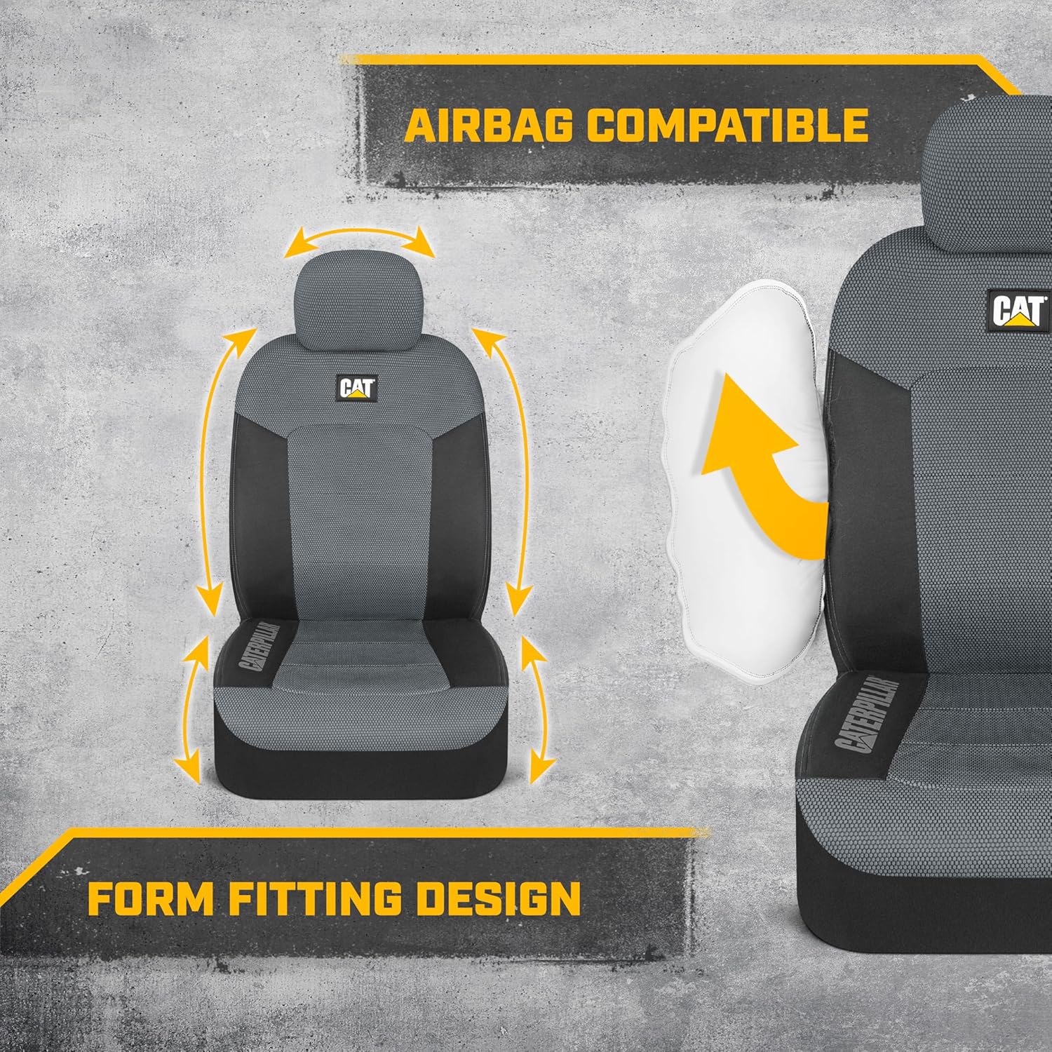 MeshFlex Automotive Seat Covers for Cars Trucks and SUVs – Gray Car Seat Covers for Front Seats, Truck Seat