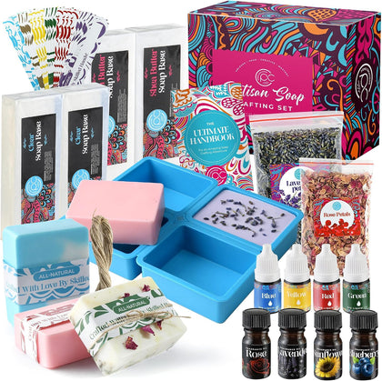 Soap Making Kit - Soap Making Supplies melt and Pour - DIY Set for Adults and Kids, Includes soap Base, Silicone