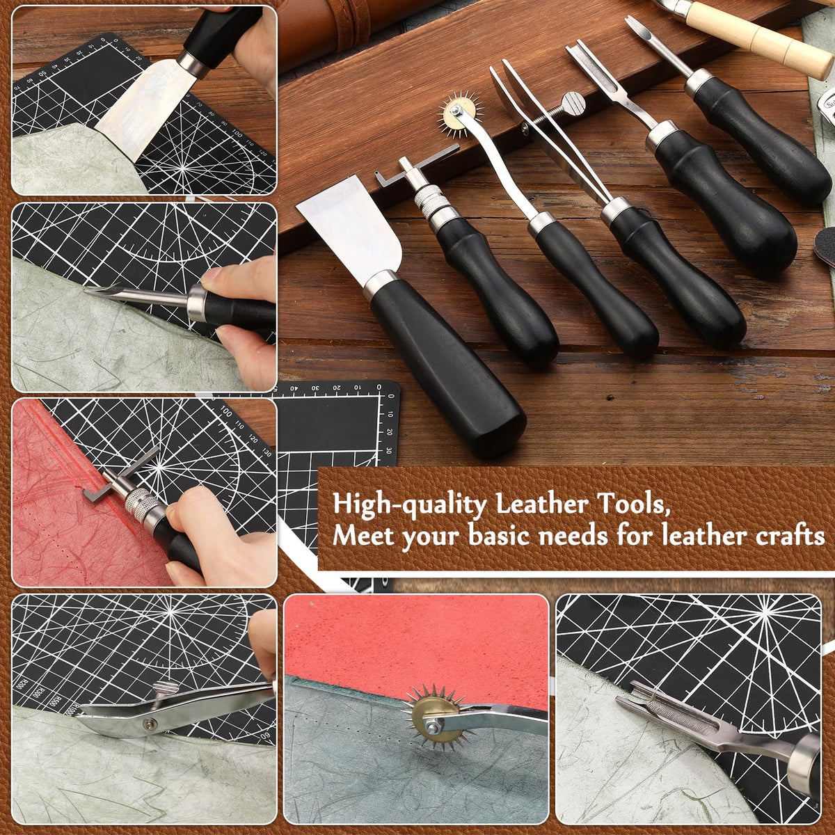 Leather Working Tools Kit, Leather Craft Tools for Stamping Repair