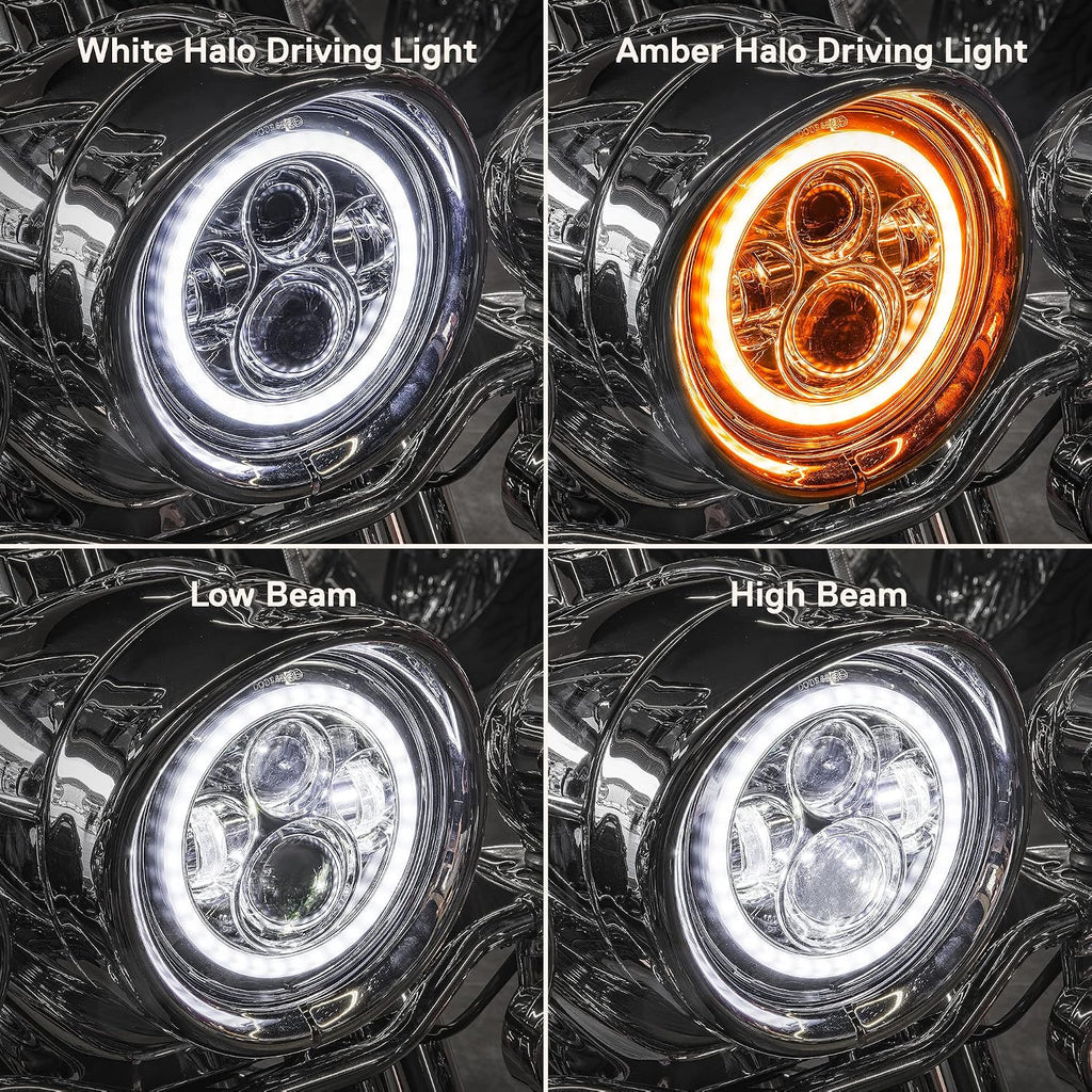 TRUE MODS 7 Inch Halo LED Headlight for Harley Davidson Daymaker Motorcycle