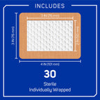 Fabric Adhesive Pad Bandages, Extra Large, 3in x 4in, 30 Count