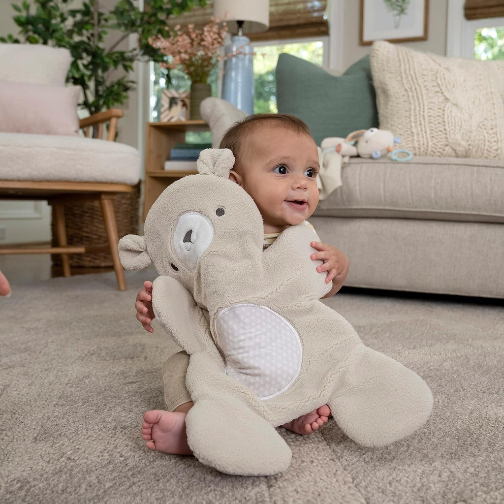 InLighten Baby Bouncer Seat with Light Up-Toy Bar and Bear Tummy Time Pillow Mat - Nate, Newborn and up