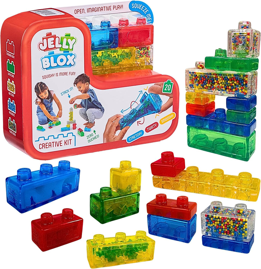 Goliath Jelly Blox Creative Kit | Includes 20 Blocks | Toddler & Preschool Building Blocks Kids Can Squeeze, Stretch