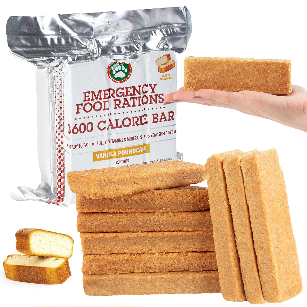 Emergency Food Rations- 3600 Calorie Bar (Vanilla Poundcake) - 3 Day, 72 Hour Ready To Eat Supply For Disaster