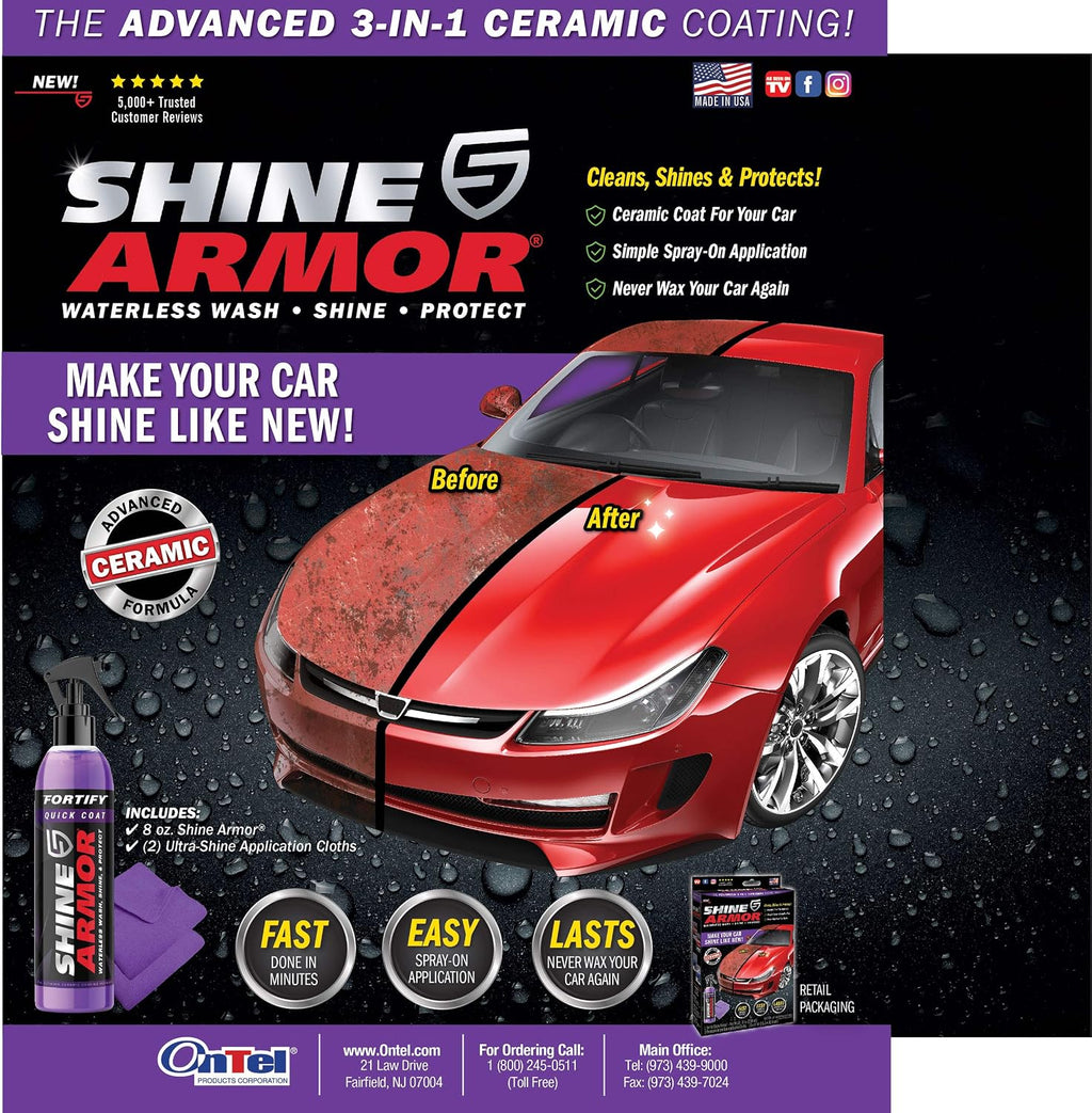 Fortify Quick Coat High Performance Ceramic Coating, Car Wax Spray, Hydrophobic Top Coat Polish and Polymer Paint
