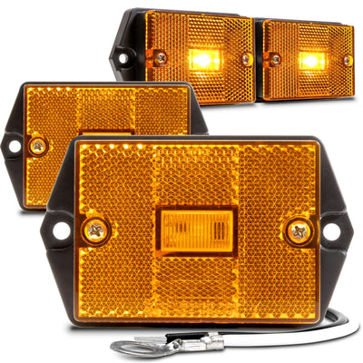 TRUE MODS 4pc 2x3 3x2 Amber Rectangle LED Trailer Side Marker Light for RV