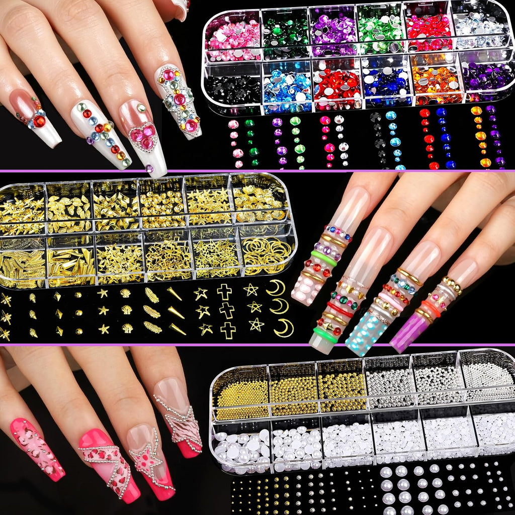 Chrome Nail Powder, Nail Charms, 12Jars Chrome Powder For Nails