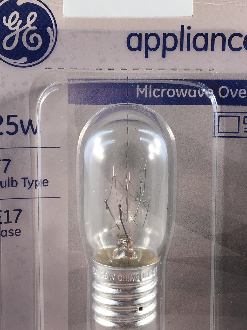 GE 10692 Appliance Microwave Oven Replacement Bulb, 25 Watt, T7, E17 Base, 6 Pack
