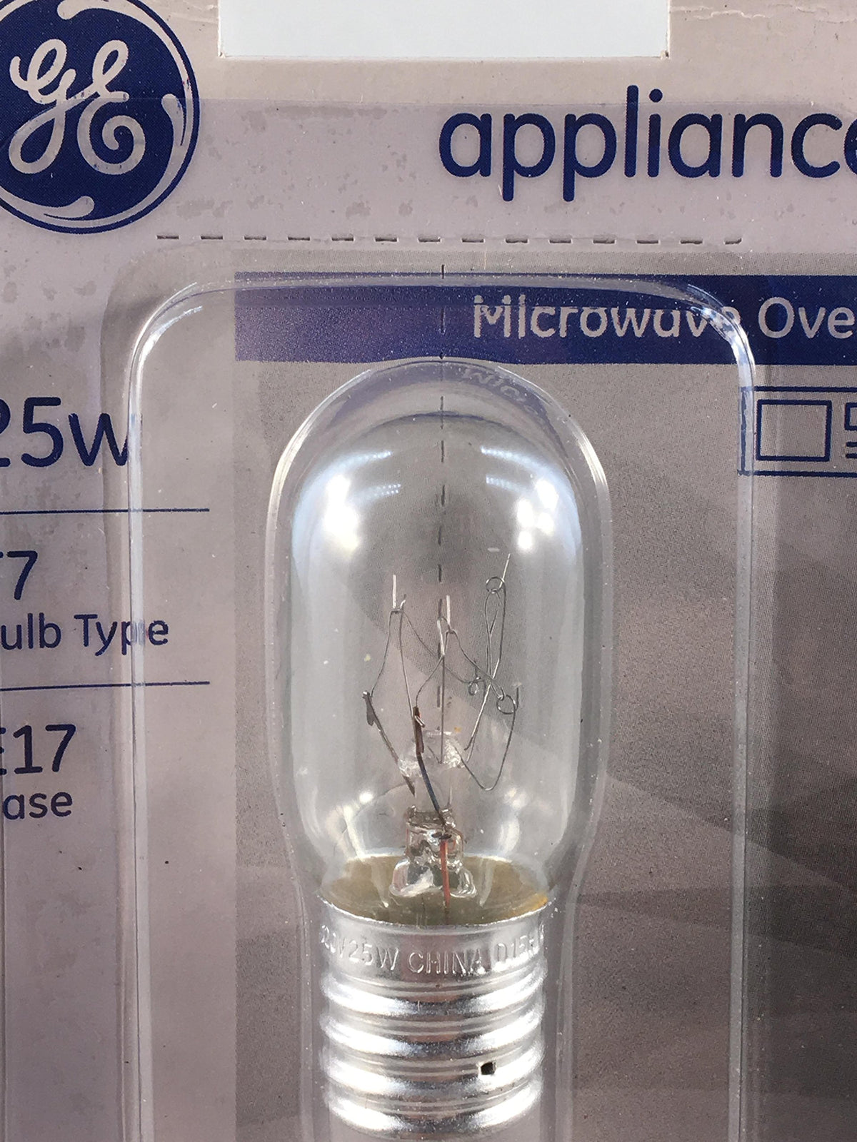 GE 10692 Appliance Microwave Oven Replacement Bulb, 25 Watt, T7, E17 Base, 6 Pack