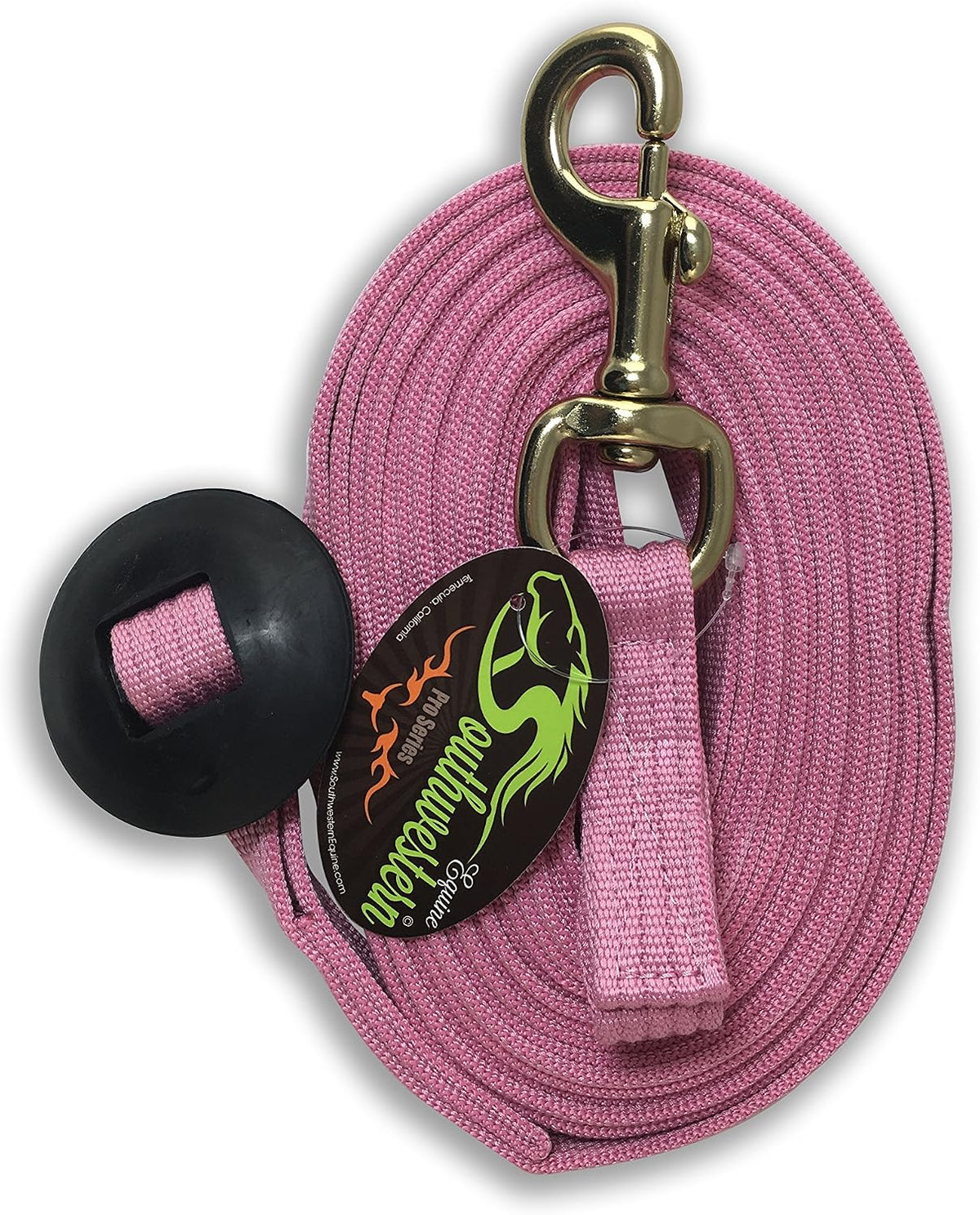 Lunge Line for Horses Cotton Horse Lunge Line with Bolt Snap & Rubber Stop (Pink, 24')