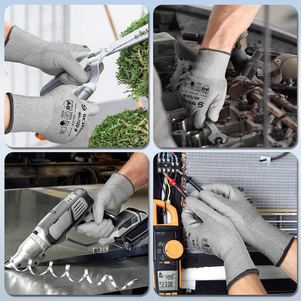3 Pairs A6/A7 (Send Randomly) Cut Resistant Work Gloves, CR7120, L