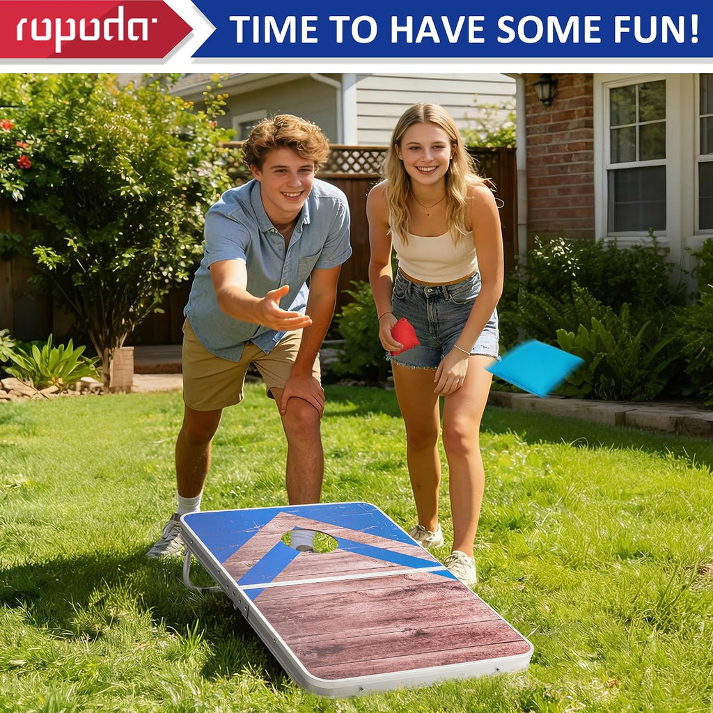Cornhole Board Set with Score Sheet, 4×2/3×2 FT Regulation Size Corn Hole Games for Adults with Lightweight Aluminum