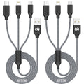 Multi Charging Cable 10ft 2Pack 3 in 1 Charger Cord, Long Multiple Cable | Rapid Nylon Braided USB Charging Cable