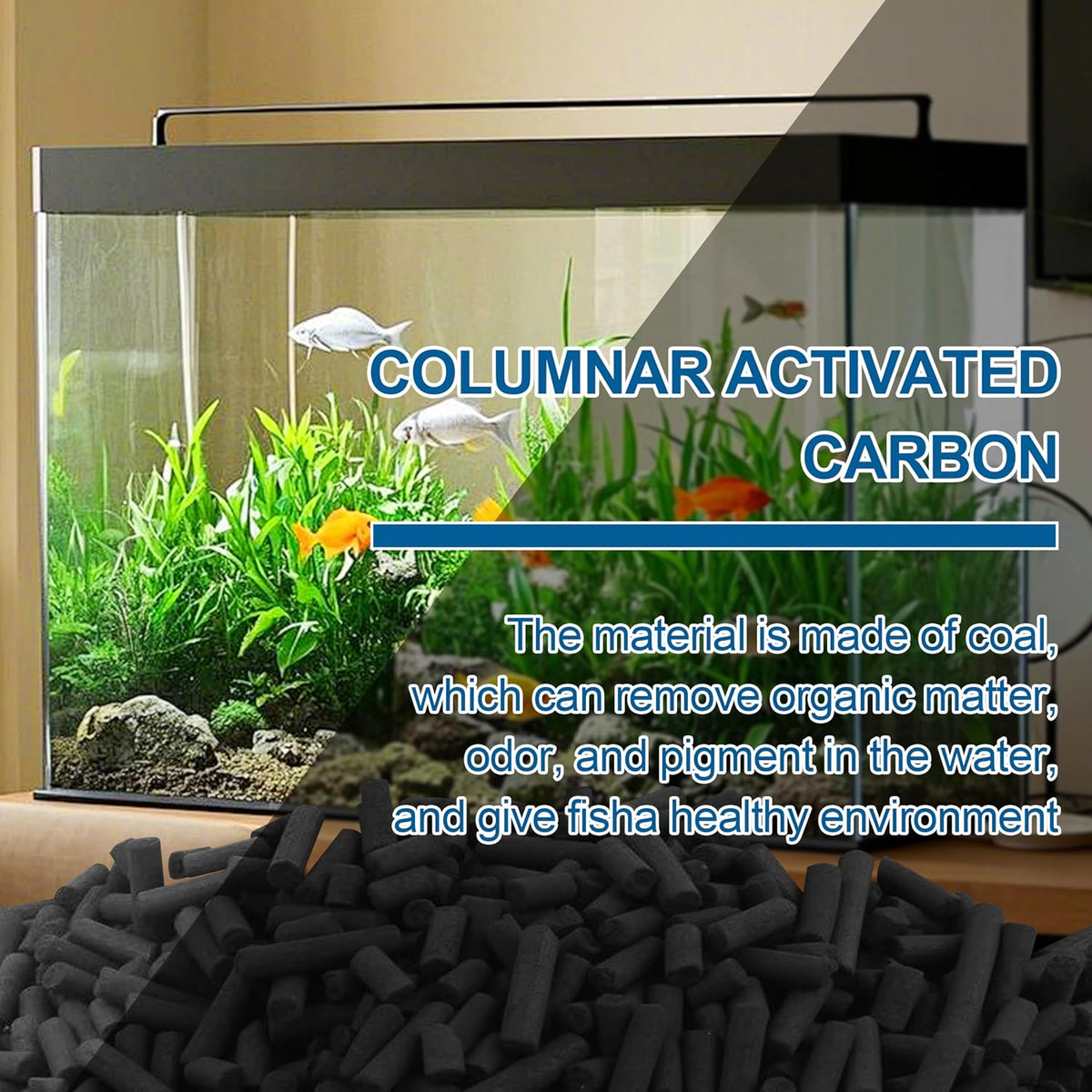 6.6 Lbs Bulk Carbon Charcoal Filter Media Pellets for Aquarium Fish Filter