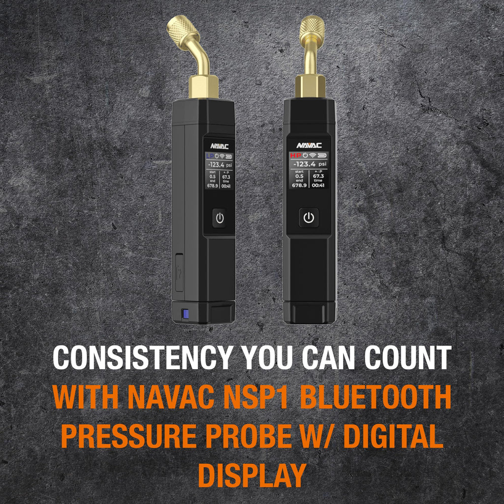NAVAC NSP1 Bluetooth Pressure Probe - Digital Display, 164 ft Range