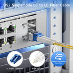 OS2 LC to LC Plenum Fiber Optic Cable, 9.8ft / 3m