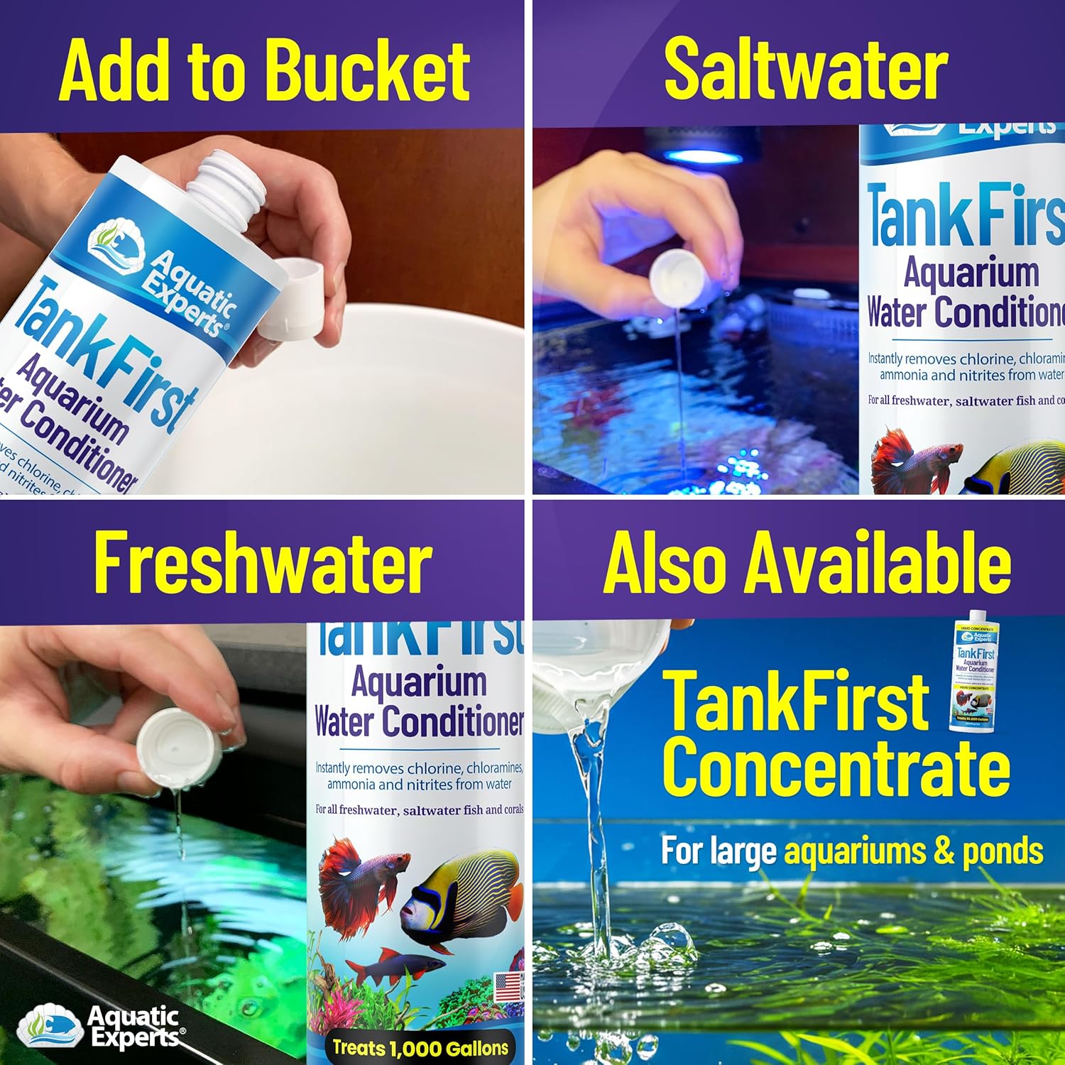 TankFirst Complete Aquarium Water Conditioner - Fish Water Conditioner, Instantly Removes Chlorine, Chloramines, and