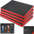 4 Pcs Polyethylene Foam, 16 x 12 x 1 Inch, Red, Black