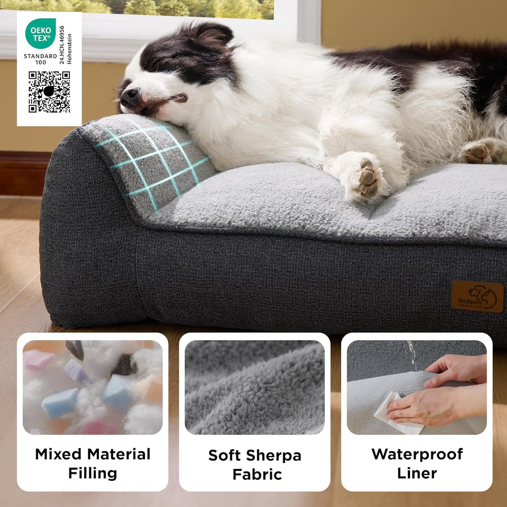SupportMax XL Orthopedic Dog Beds Large Sized Dog - Extra Thick Supportive Dogs Couch with Waterproof Washable Cover