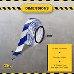Diagonal Hazard Floor Marking Tape, 100 ft Roll