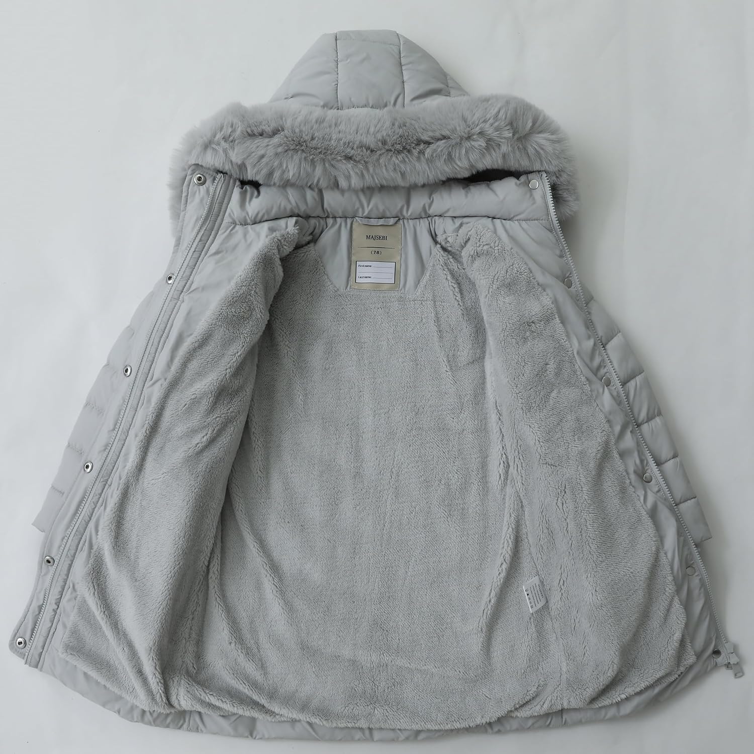 Girls Long Puffer Jacket with Faux Fur Hood,Winter Warm Down Coat for Kids Outerwear
