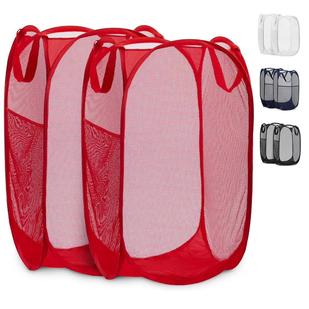 Mesh Pop-Up Laundry Hamper, Collapsible Basket 2-Pack