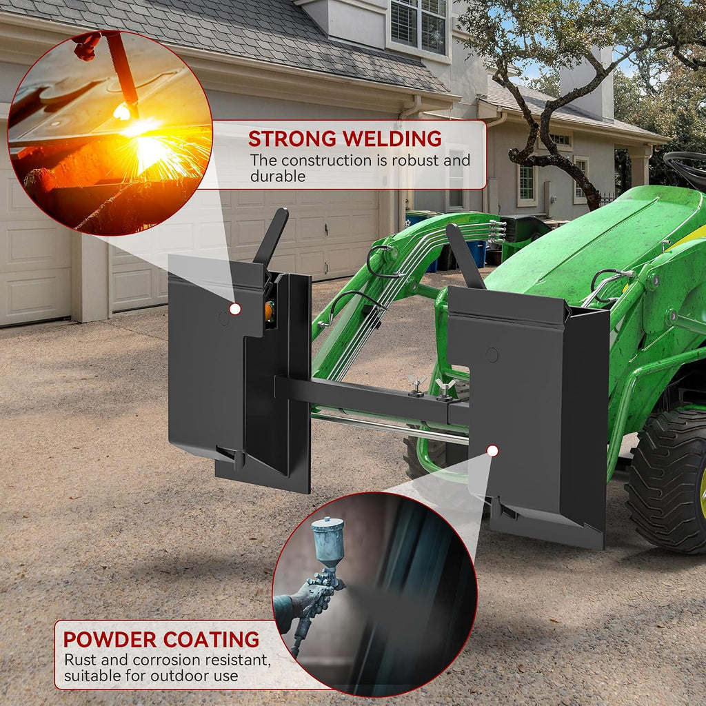 Global Skid Steer Adjustable Quick Attach Adapter Conversion | Universal Heavy Duty 4000LBS Capacity, Adjustable