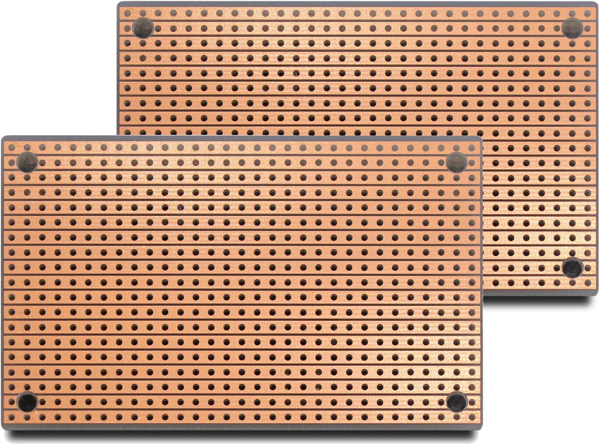 ST1 (Two-Pack) StripBoard, Uncut Strips, 1 Sided PCB, Size 1 = 50 x 80mm (1.97 x 3.15in)