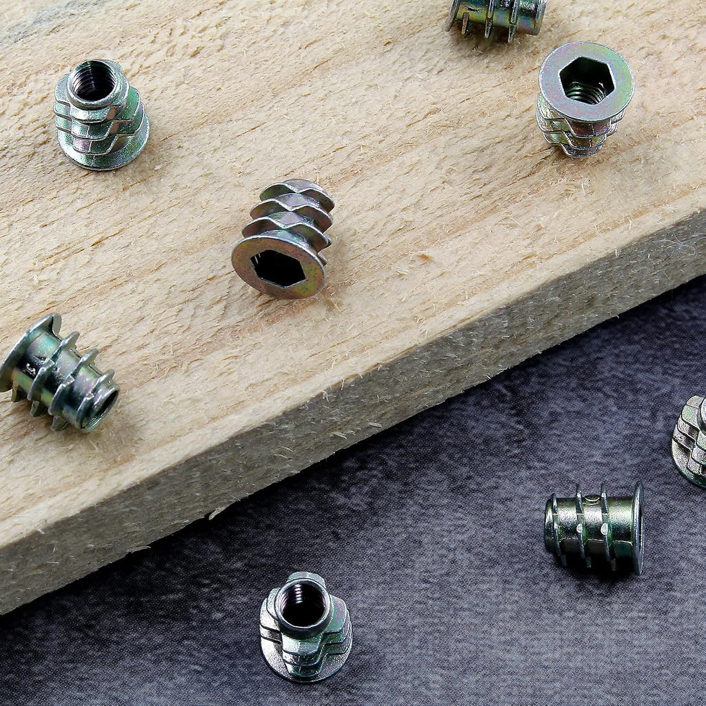 M5x10mm Threaded Insert Nuts, 50Pcs, 13/64 x 25/64 inch