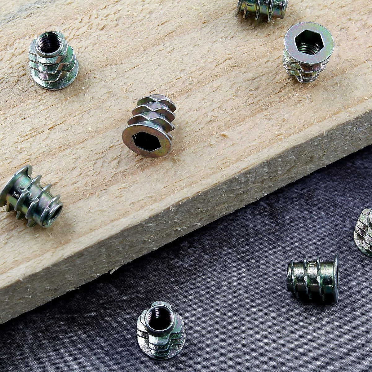 M5x10mm Threaded Insert Nuts, 50Pcs, 13/64 x 25/64 inch
