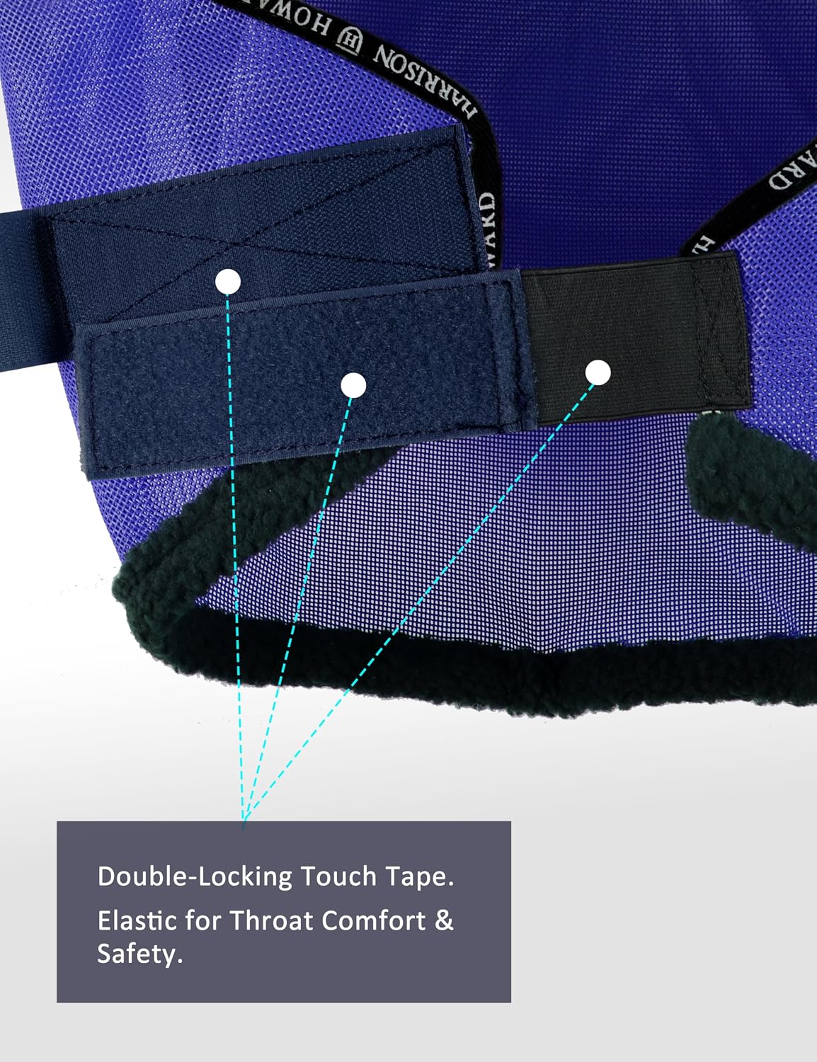 All-Round Mesh Horse Fly Mask UV Protective with Fleece-Padded Edging Deep Navy L