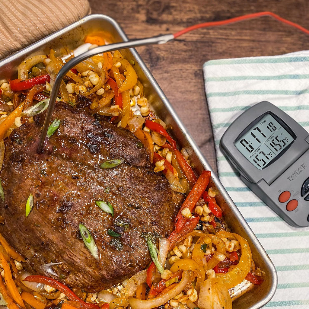 Precision Products Programmable with Timer Instant Read Wired Probe Digital, Meat, Food, Grill BBQ Cooking Kitchen