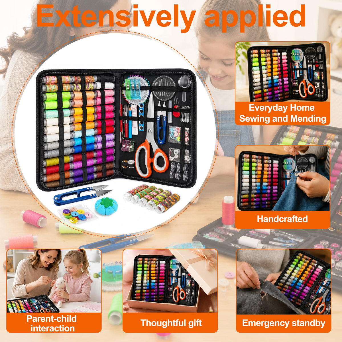 Sewing Kit for Beginners, 228Pcs Portable Needle Thread Repair Kit