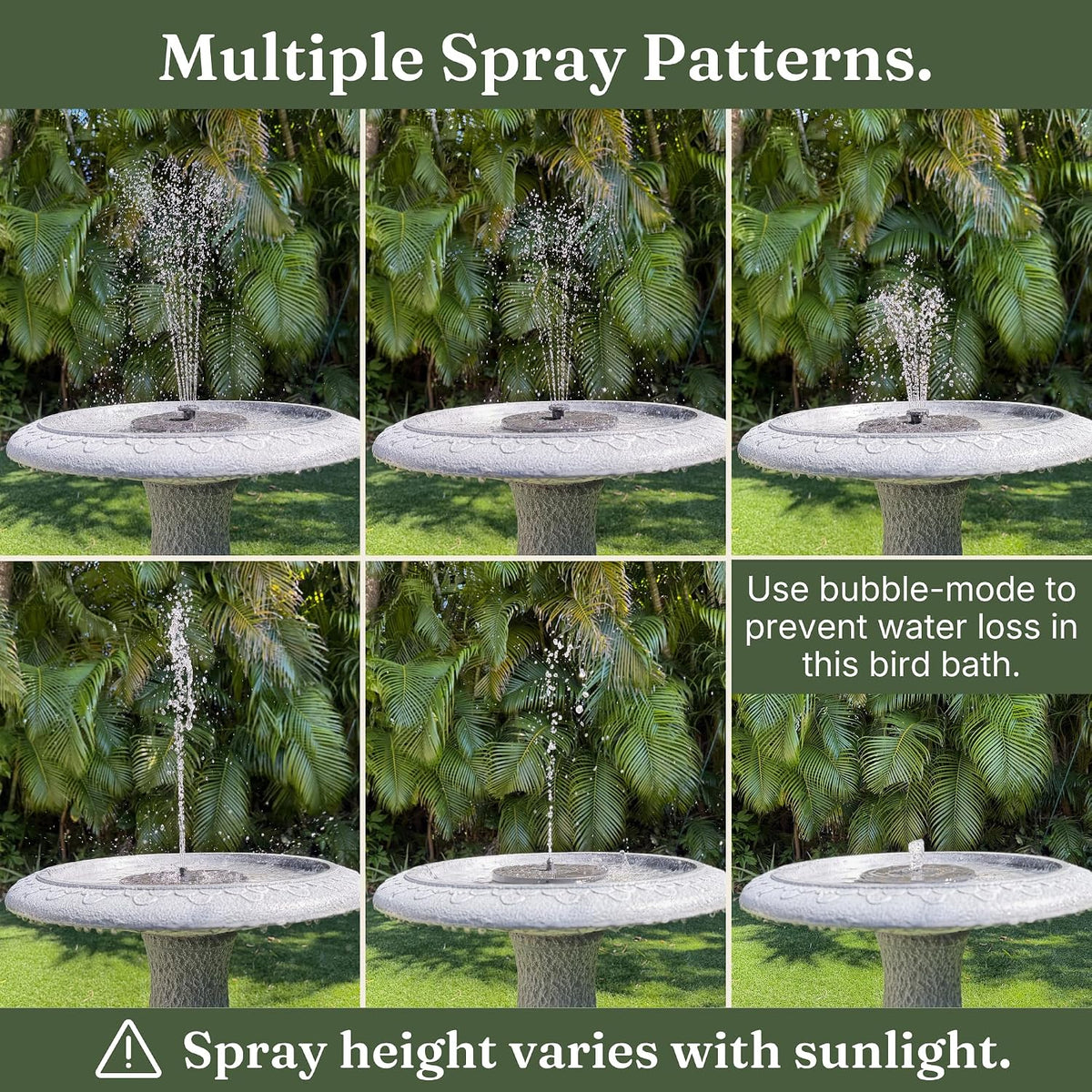 Pedestal Birdbath with Solar Fountain, Resin Stone Composite Outdoor Garden Decor, Standing Bird Bath for Outside