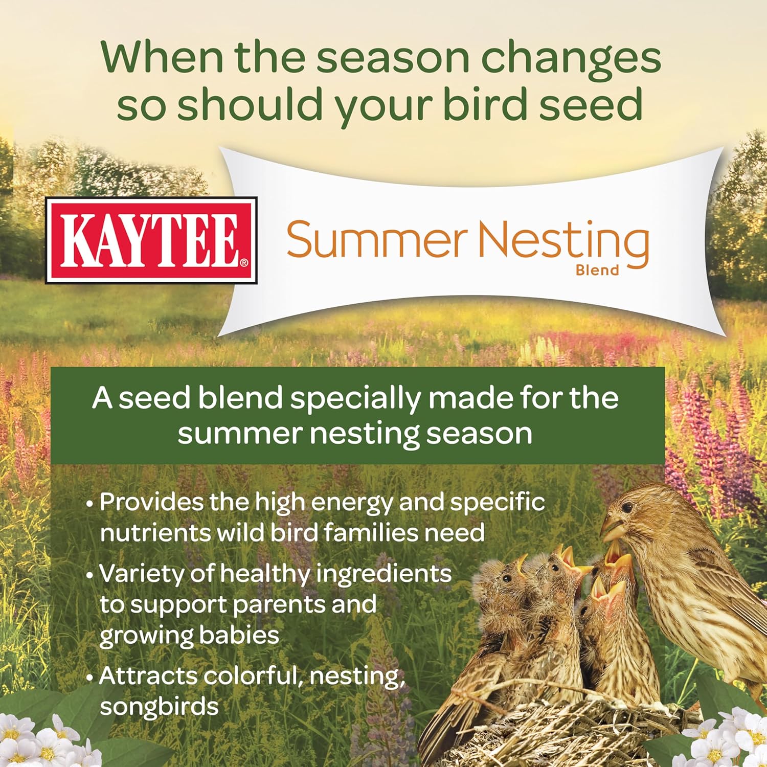 Wild Bird Food, Summer Nesting Seed Blend, 8 lb
