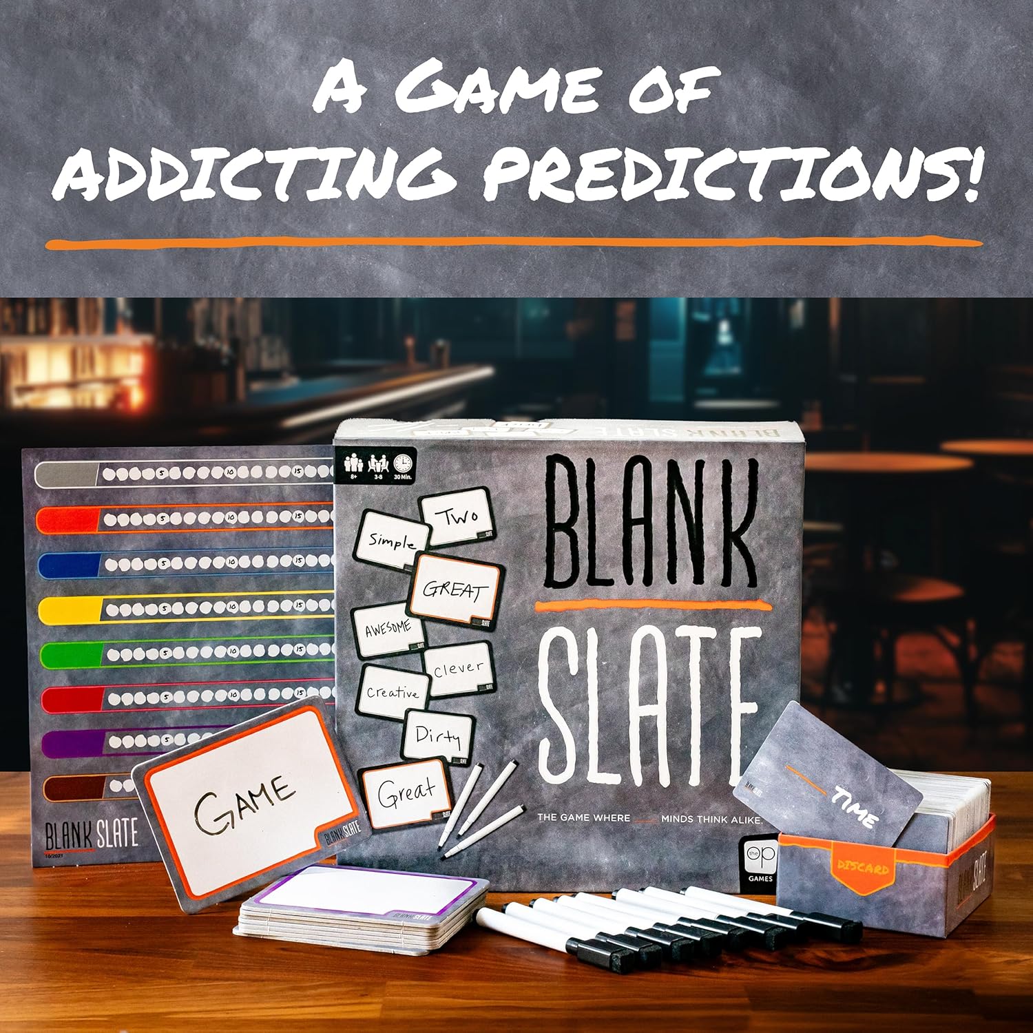 BLANK SLATE, Where Great Minds Think Alike, Fun Family-Friendly Board Game, Word Association Party Game, Easy to