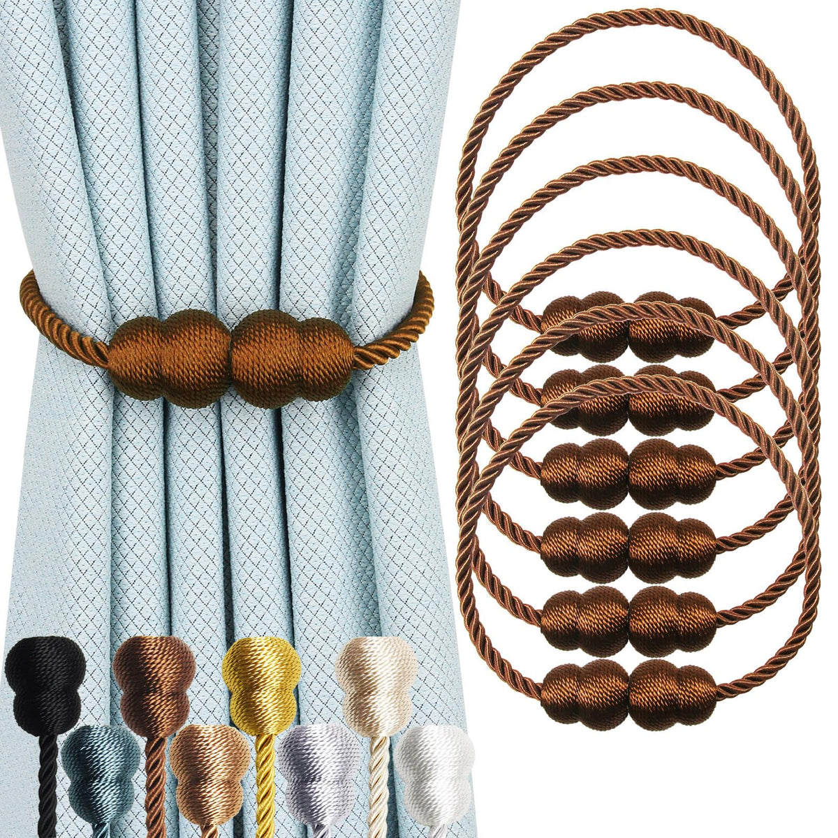 Magnetic Curtain Tiebacks Decorative Rope Curtain Holdbacks Drapes Hangtty