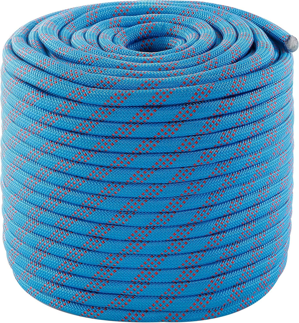 Arborist Rigging Rope Bull Rope, 1/2 Inch Outdoor 48 Strands Polyester Static Climbing Rope for Rappelling Tree Work