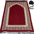 Turkish Islamic Prayer Mat - Thin Woven Chenille Sajjadah - Intricate Praying Rug Ramadan Eid Gift - Traditional