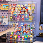 Clear Acrylic Display Case for Collectibles 4 Layer Hobby Figure Display Case Box with Shelves Stackable Figurine