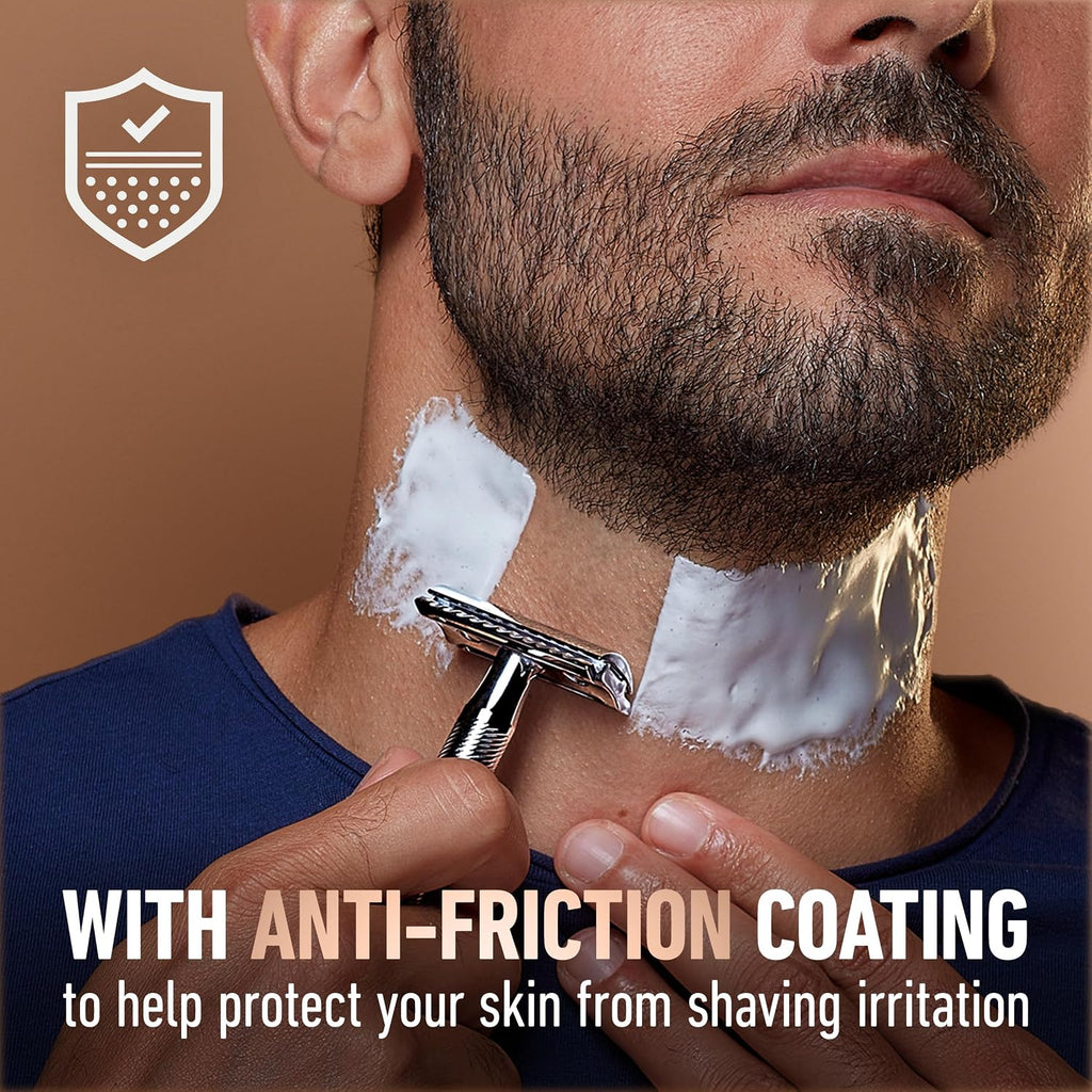 Double-Edge Safety Razor blades for better control, 100 count, with anti-friction coating