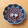 Bohemian Hand-Painted Ceramic Mahjong Dice Tray, Purple Red