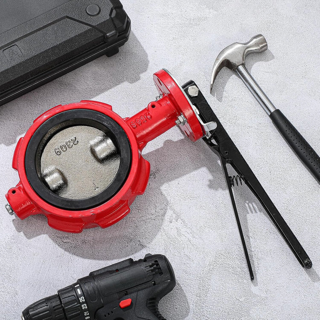 LEIFIDE 2 Pack 4 Inch Butterfly Valve,Wafer, 200 Psi,Ductile Iron Body, Red