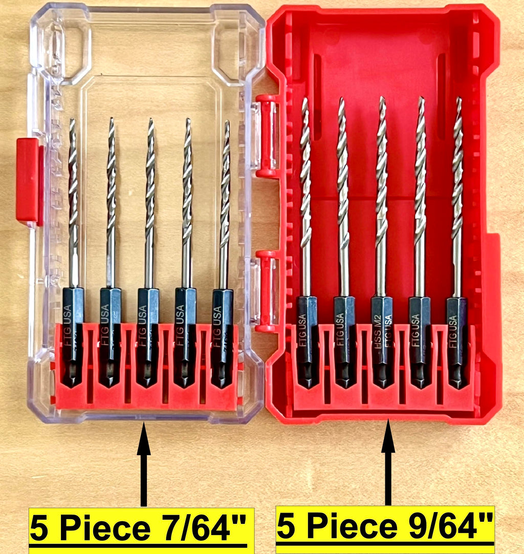 FTG USA 10 Pc #4 & #6 Tapered Drill Bits Replacement for Countersink