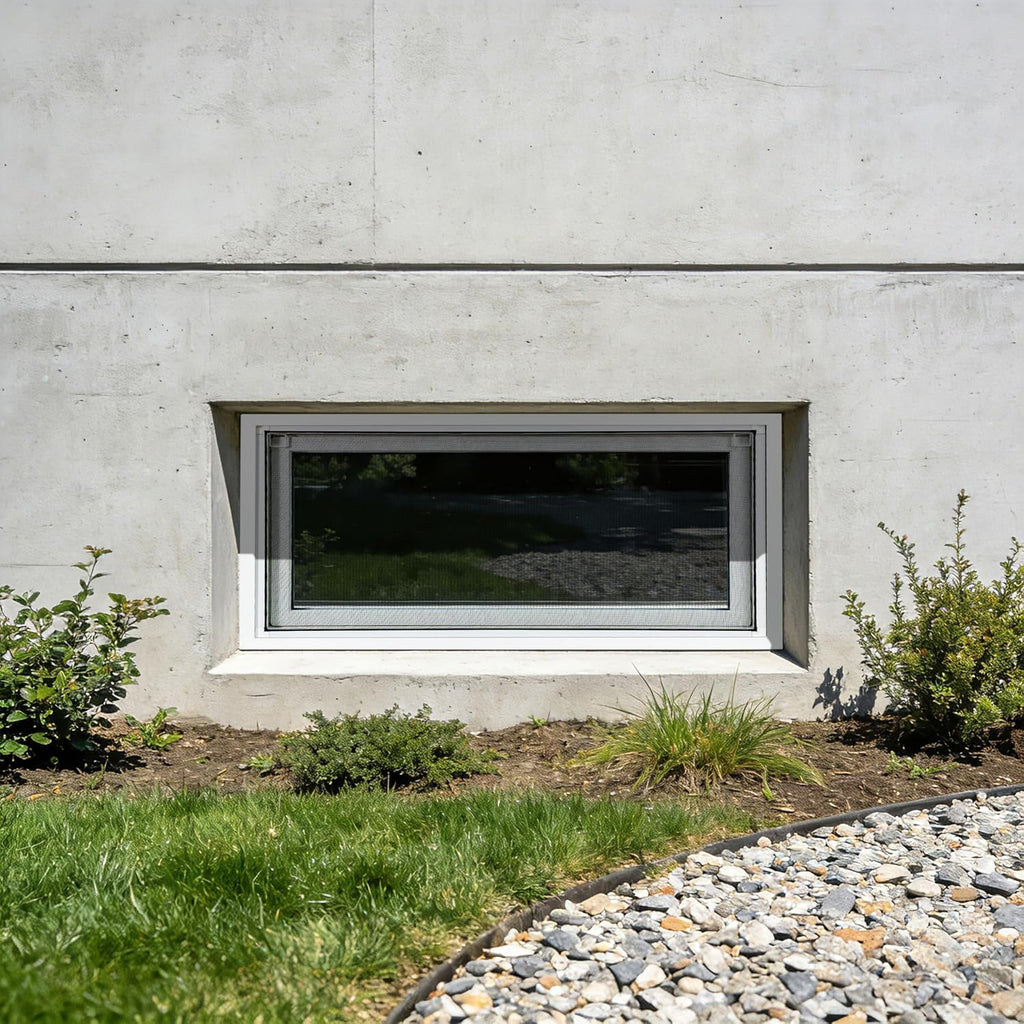 Vinyl Hopper Basement Window 32" x 14" White
