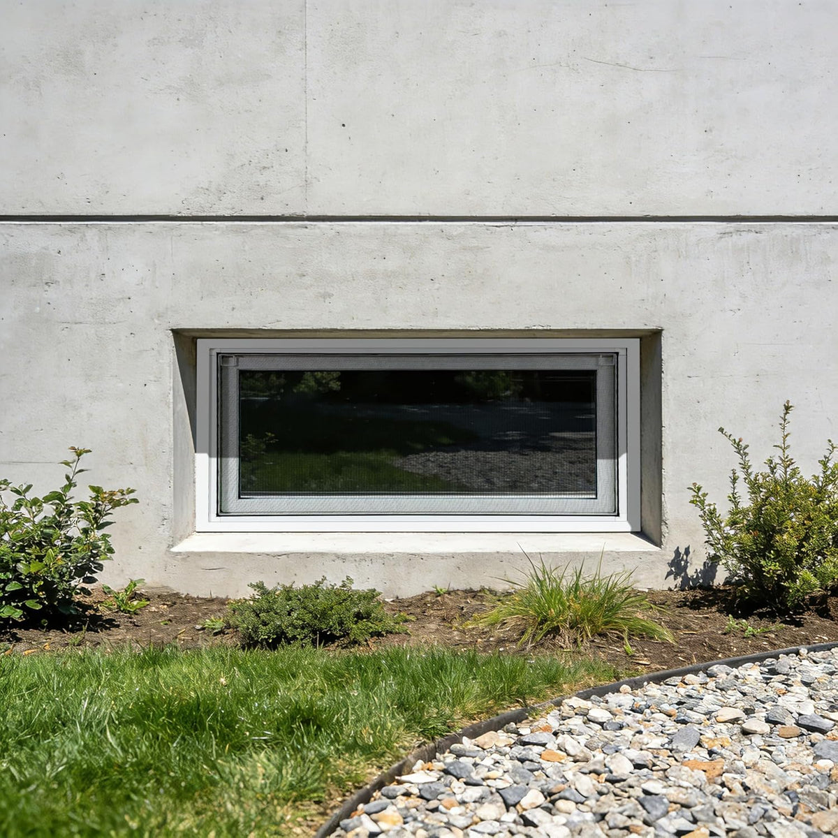 Vinyl Hopper Basement Window 32" x 14" White