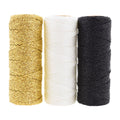 Black White Gold Gift String, Metallic Baker's Twine