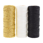 Black White Gold Gift String, Metallic Baker's Twine