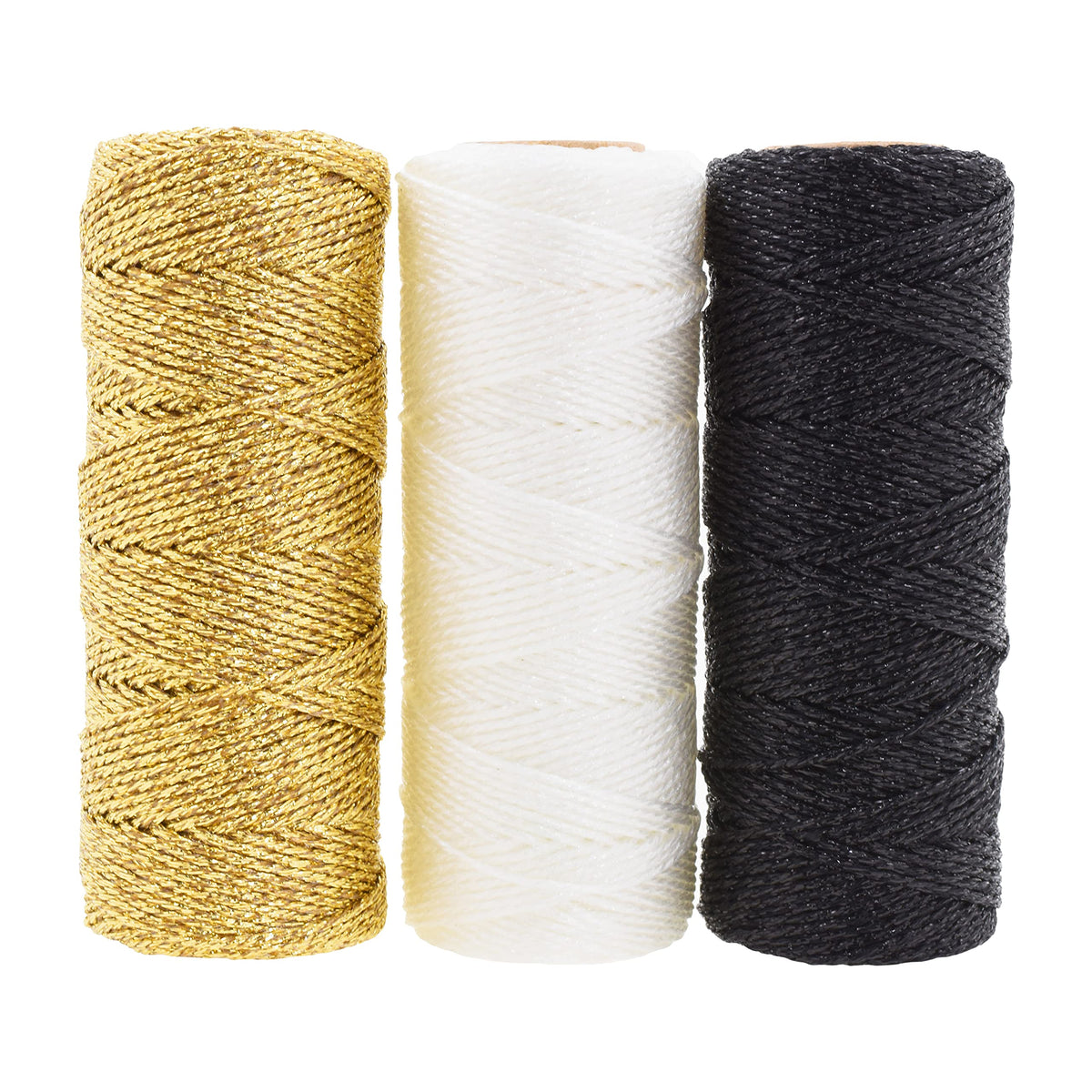 Black White Gold Gift String, Metallic Baker's Twine